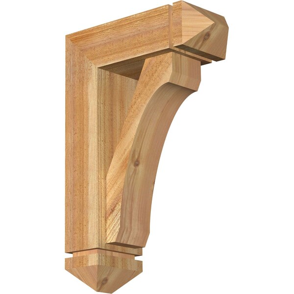 Ekena Millwork Legacy Arts and Crafts Rough Sawn Bracket w/ Offset Brace, Western Red Cedar, 6"W x 16"D x 24"H BKT0604X16X24LEC03RWR - main